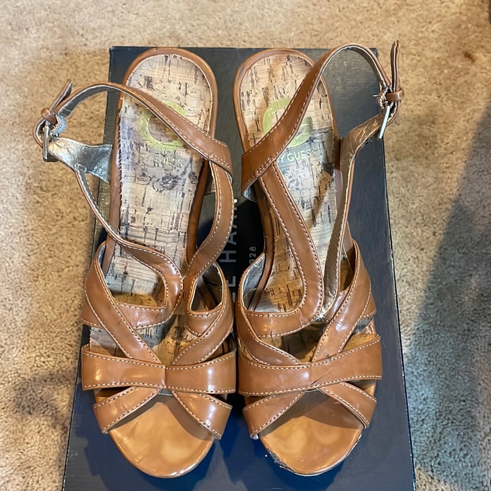 G by Guess Cork Platform Heels 6.5